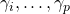 \gamma_{i},\ldots, \gamma_{p}