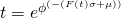 t=e^{\phi ^\left ( -\left ( {F(t)\sigma +\mu } \right ) \right )}