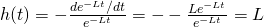 h(t)=-\frac{de^{-Lt}/dt}{e^{-Lt}}=--\frac{Le^{-Lt}}{e^{-Lt}}=L