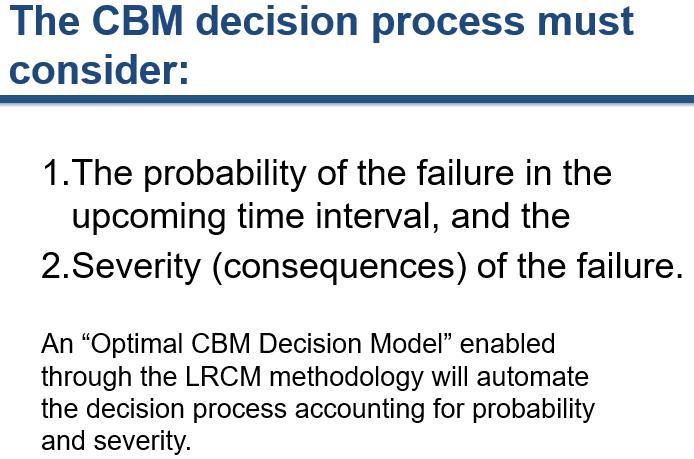 Slide 13. The need to incorporate probability and severity in the CBM decision rule.